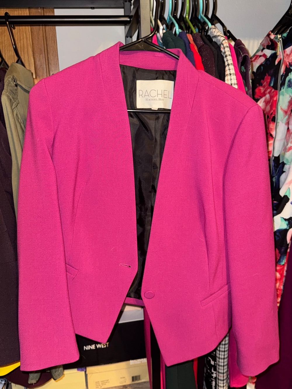 Rachel Hot Pink Open-Front Blazer Jacket